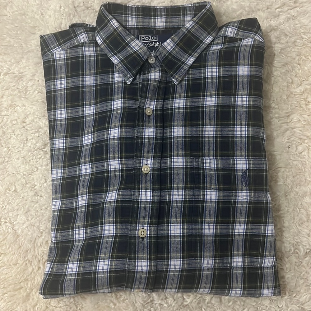 Like New - Ralph Lauren Men Plaid Elliot Cotton Long Sleeve Button Down Shirt